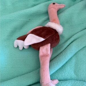 Ty Stretch Plush Ostrich in Brown and Cream